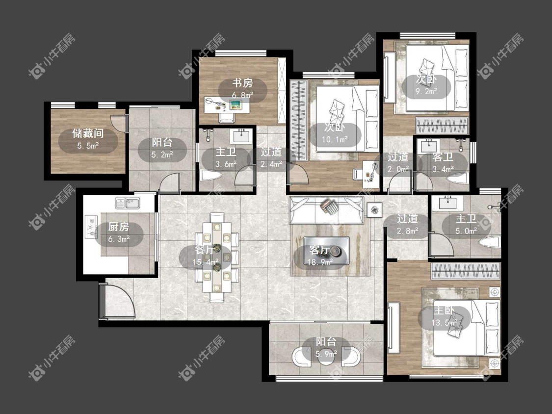 镇江恒大名都二三期在租房源户型图_小牛看房