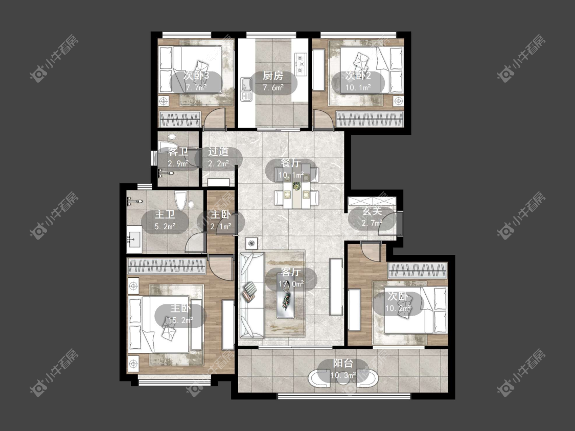 镇江中海时代都会在售二手房源户型图_小牛看房