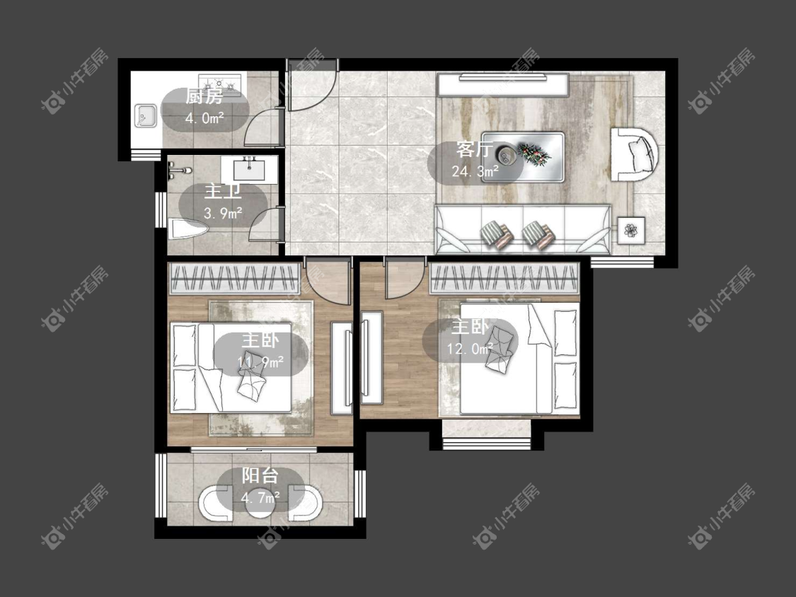 镇江南门花园在售二手房源户型图_小牛看房