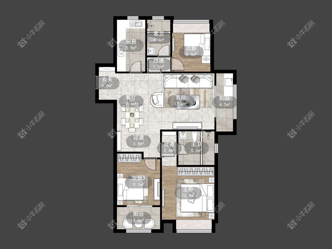 镇江吾悦华府（丹阳）在售二手房源户型图_小牛看房
