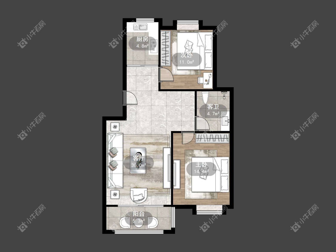 镇江澳都花城在售二手房源户型图_小牛看房
