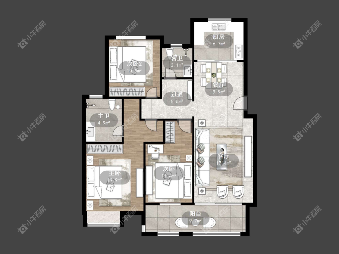 镇江滨河凤凰城在售二手房源户型图_小牛看房