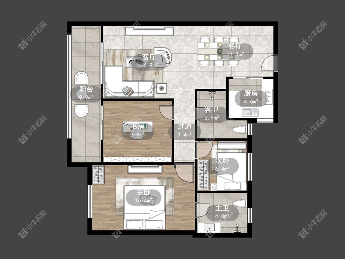镇江中南熙悦城中南二期在售二手房源户型图_小牛看房