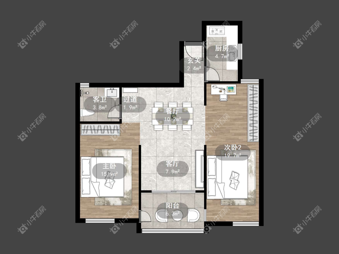 镇江昆仑华府在售二手房源户型图_小牛看房