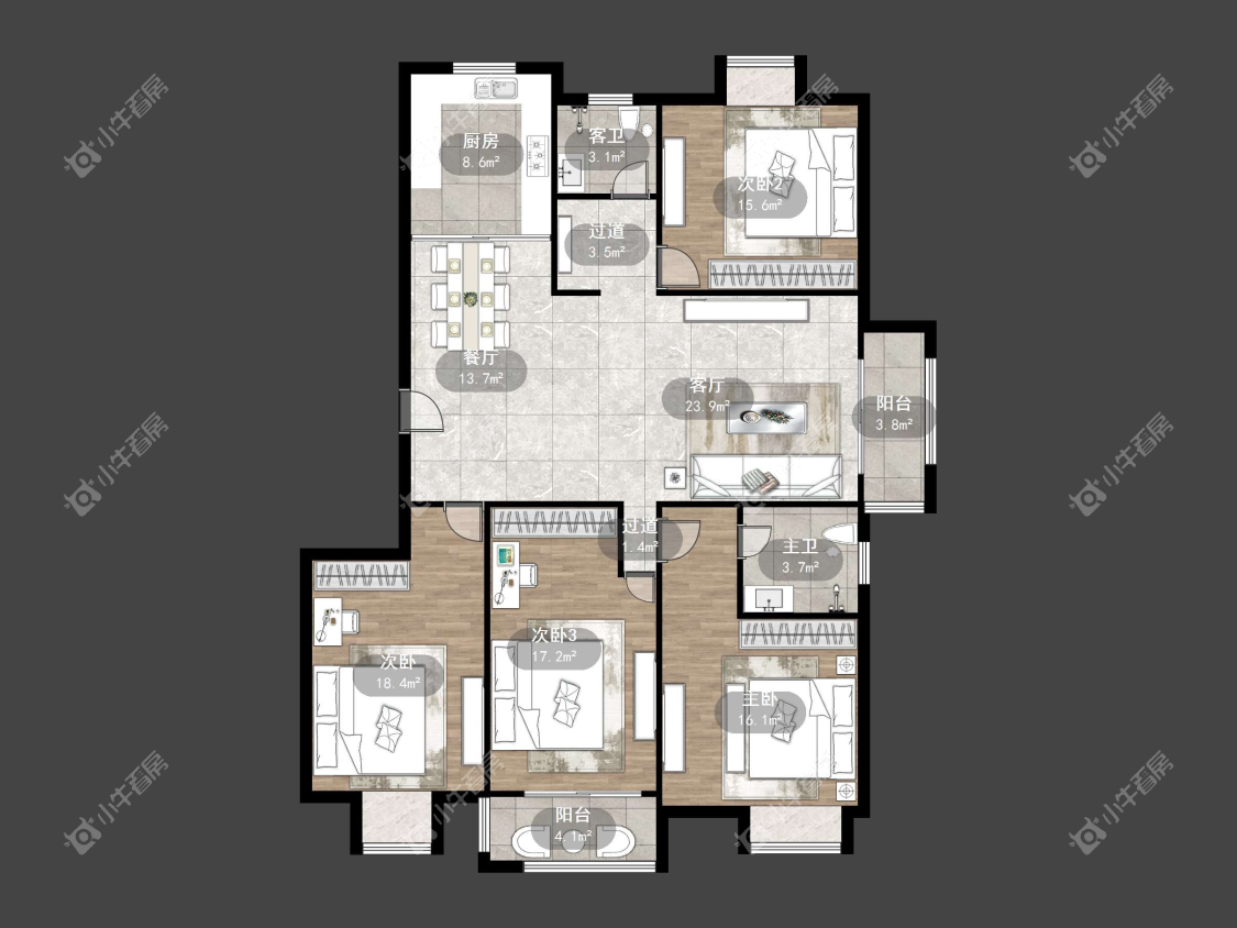 镇江汇金天地在售二手房源户型图_小牛看房