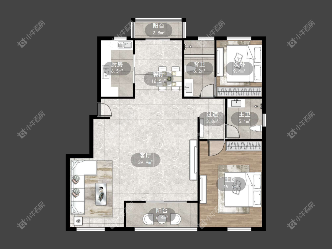 镇江河阳新城在售二手房源户型图_小牛看房