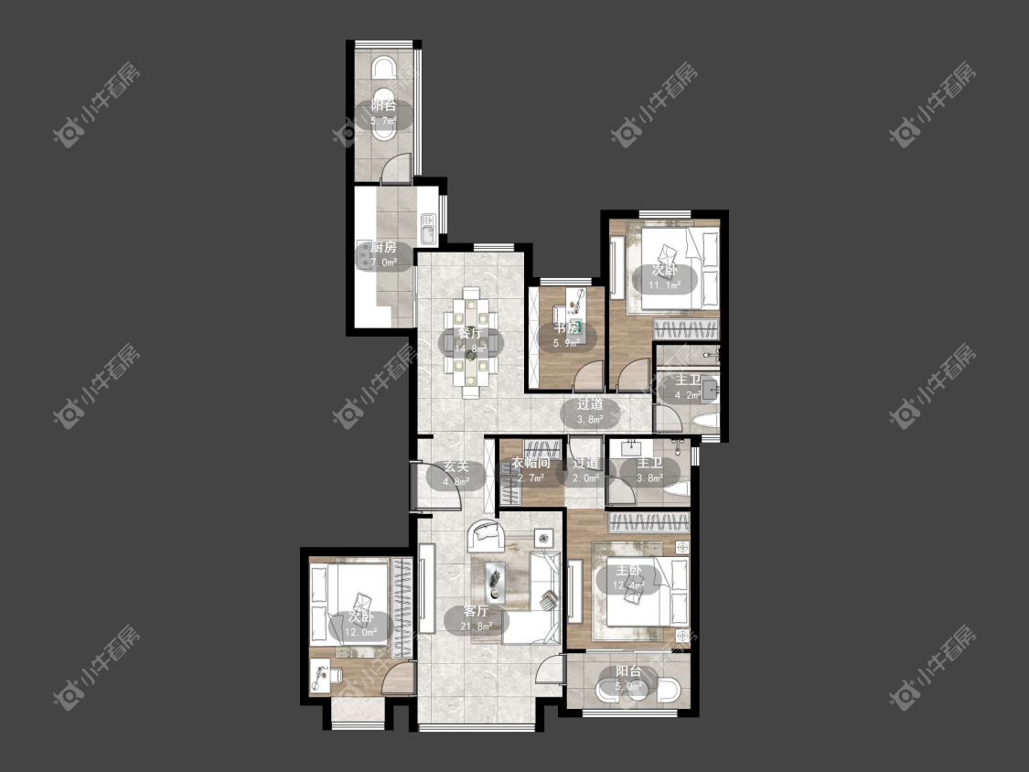 镇江恒大名都二三期在售二手房源户型图_小牛看房