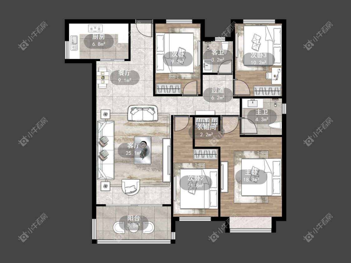 镇江恒大名都二三期在售二手房源户型图_小牛看房