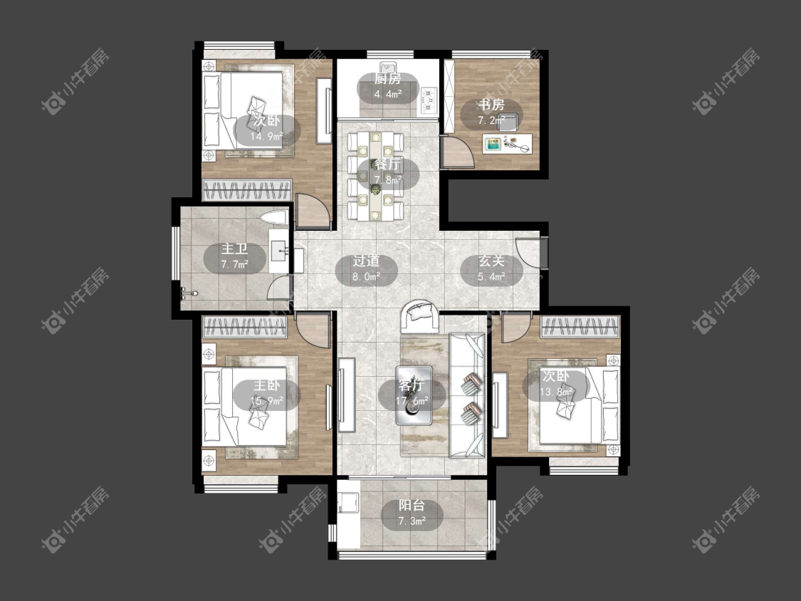镇江领秀花都在售二手房源户型图_小牛看房