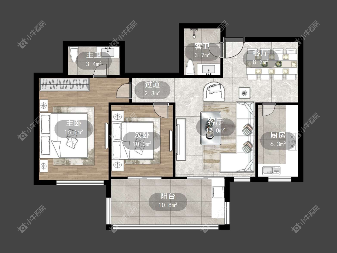 镇江天波城在售二手房源户型图_小牛看房