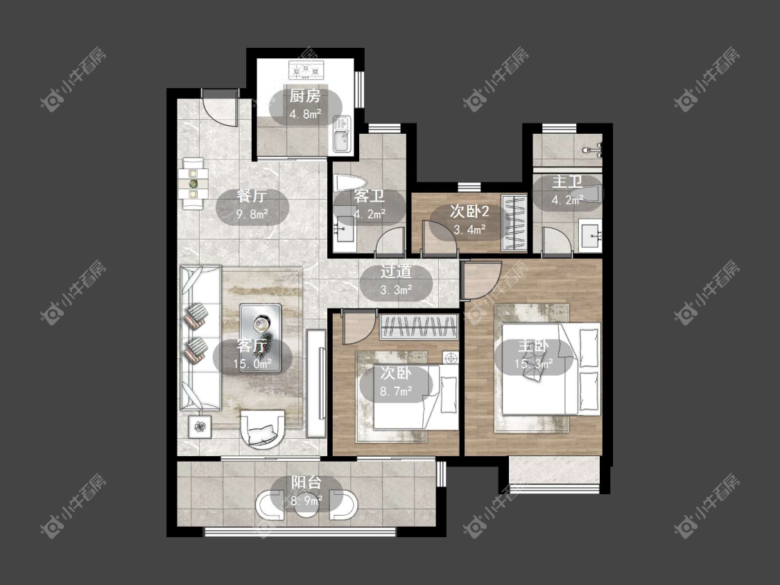 镇江金茂国际社区在售二手房源户型图_小牛看房