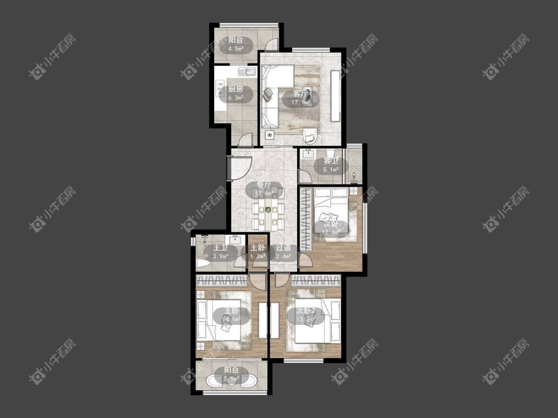 镇江金鼎城市花园在售二手房源户型图_小牛看房