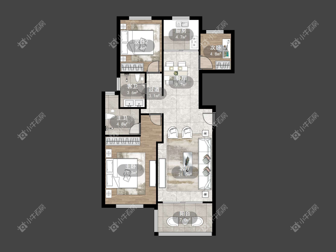 镇江天怡天瑞宸在售二手房源户型图_小牛看房