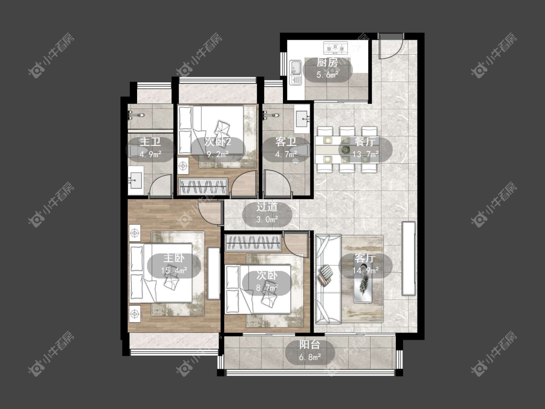 镇江碧桂园樾府在售二手房源户型图_小牛看房