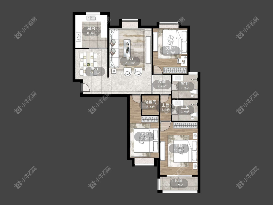 镇江城市绿洲在售二手房源户型图_小牛看房