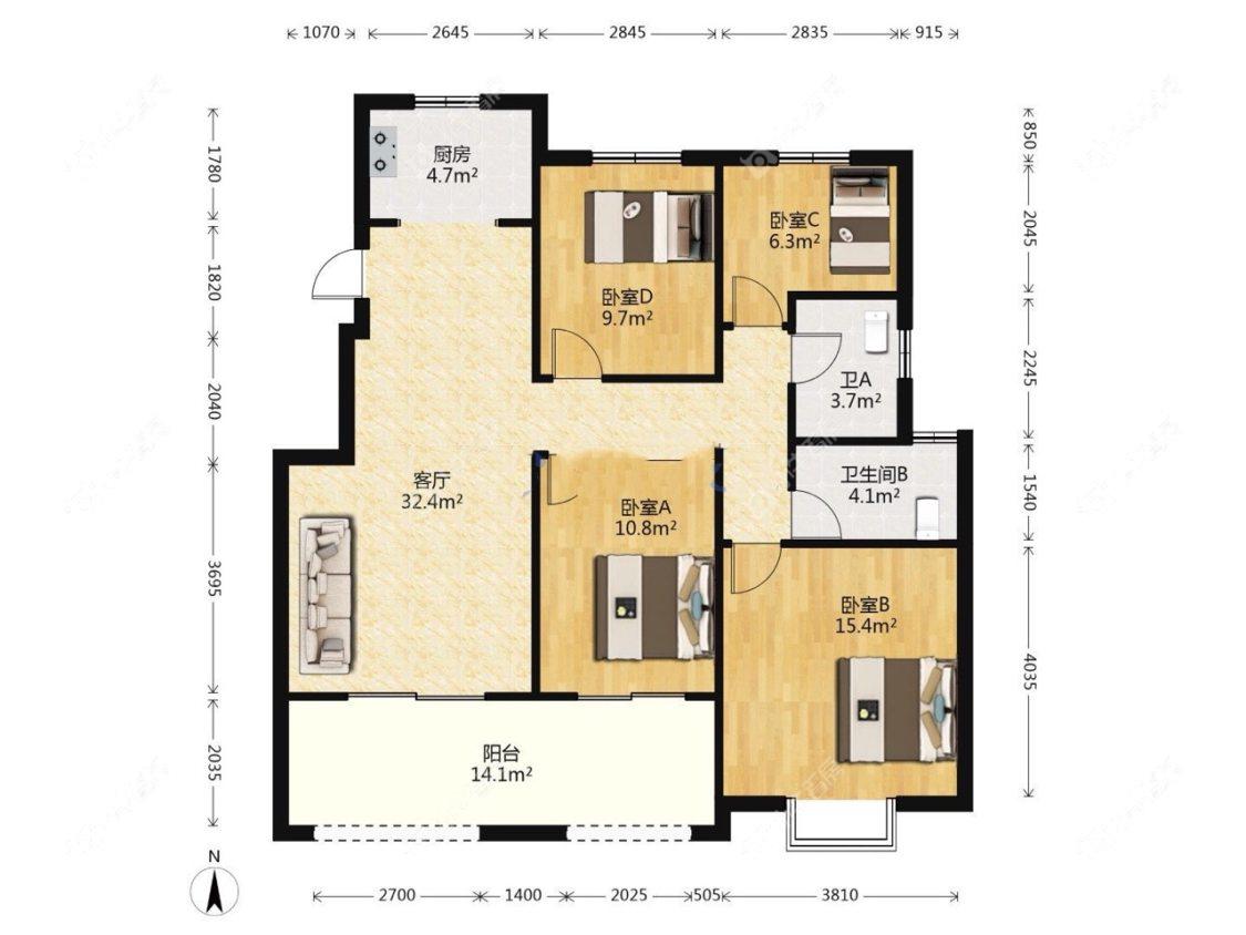 镇江中南君悦府中南一期在售二手房源室内图_小牛看房