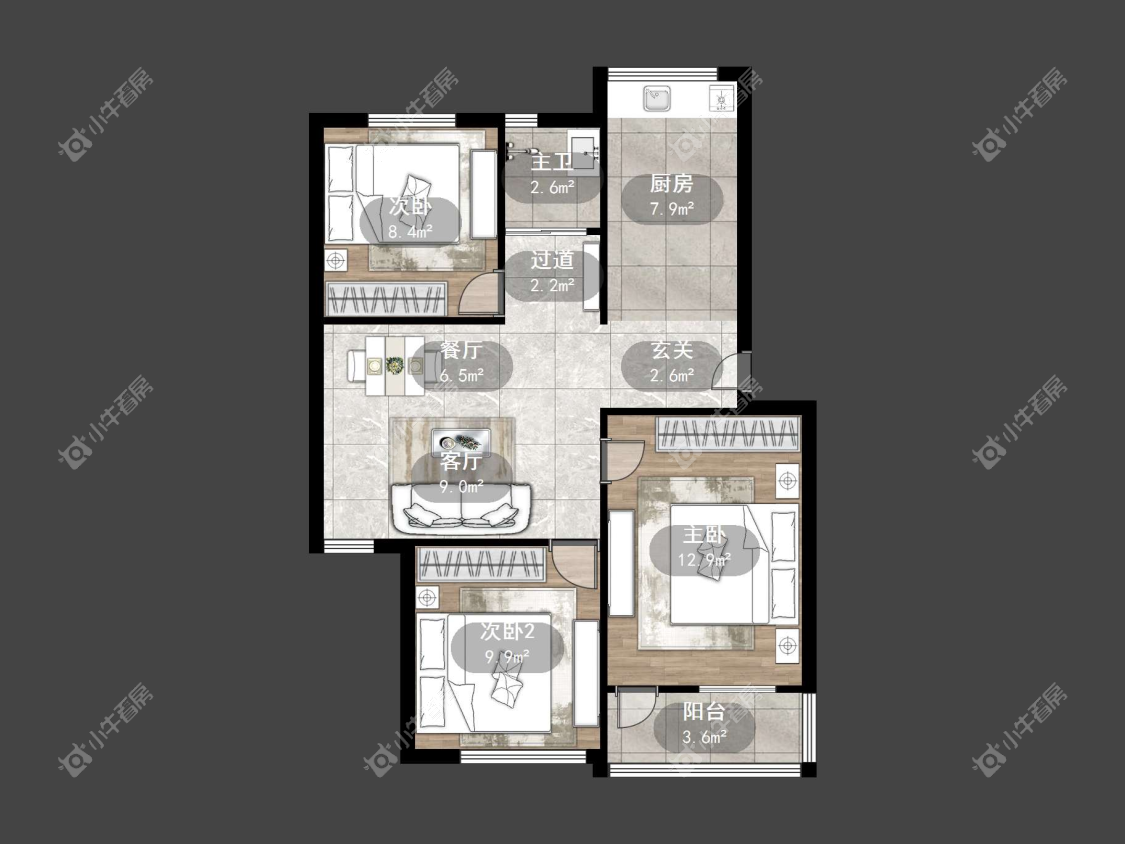 镇江幸福小区在售二手房源户型图_小牛看房