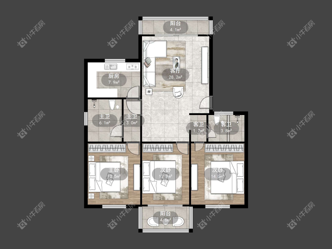 镇江华南新村在售二手房源户型图_小牛看房