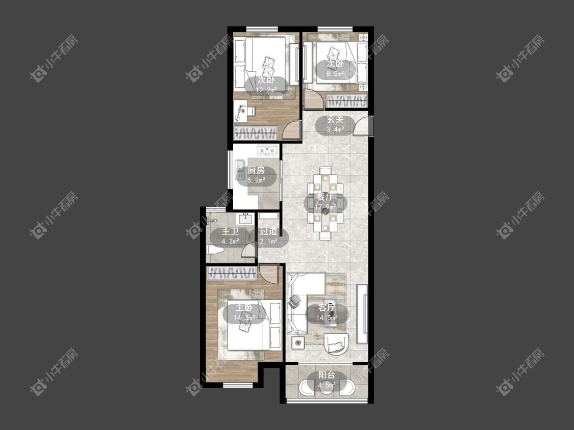 镇江华都幸福里在售二手房源户型图_小牛看房