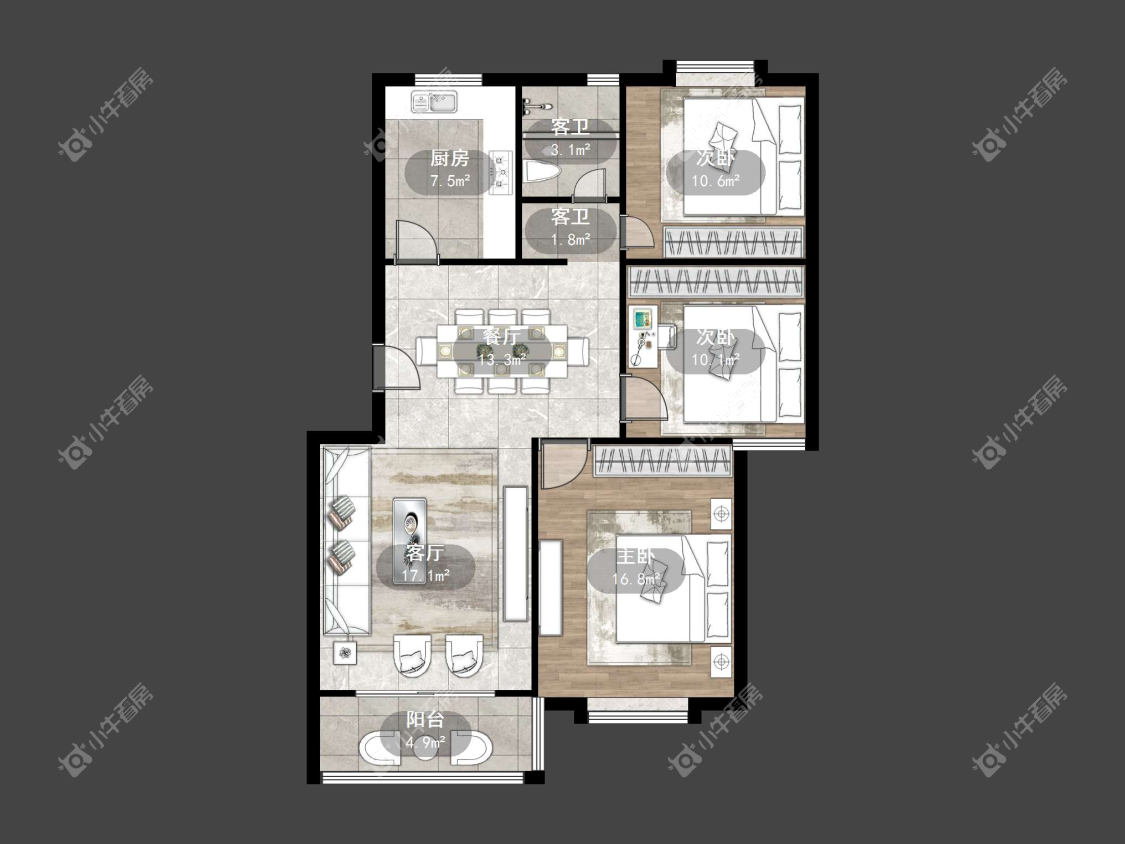镇江惠泽苑在售二手房源户型图_小牛看房