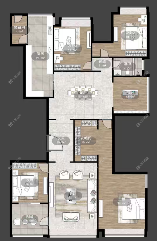 镇江恒大名都二三期在售二手房源户型图_小牛看房