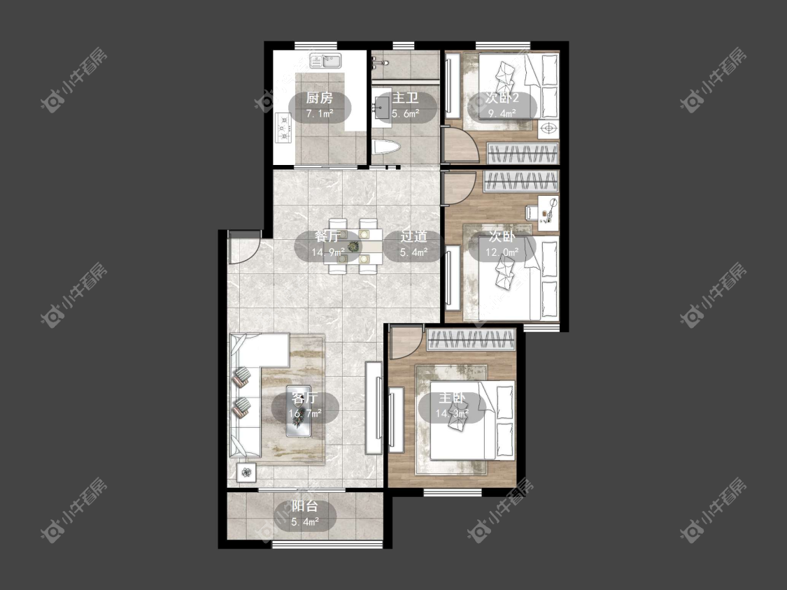 镇江万善园二村在售二手房源户型图_小牛看房