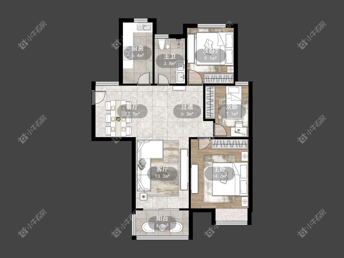 镇江丹凤国际在售二手房源户型图_小牛看房