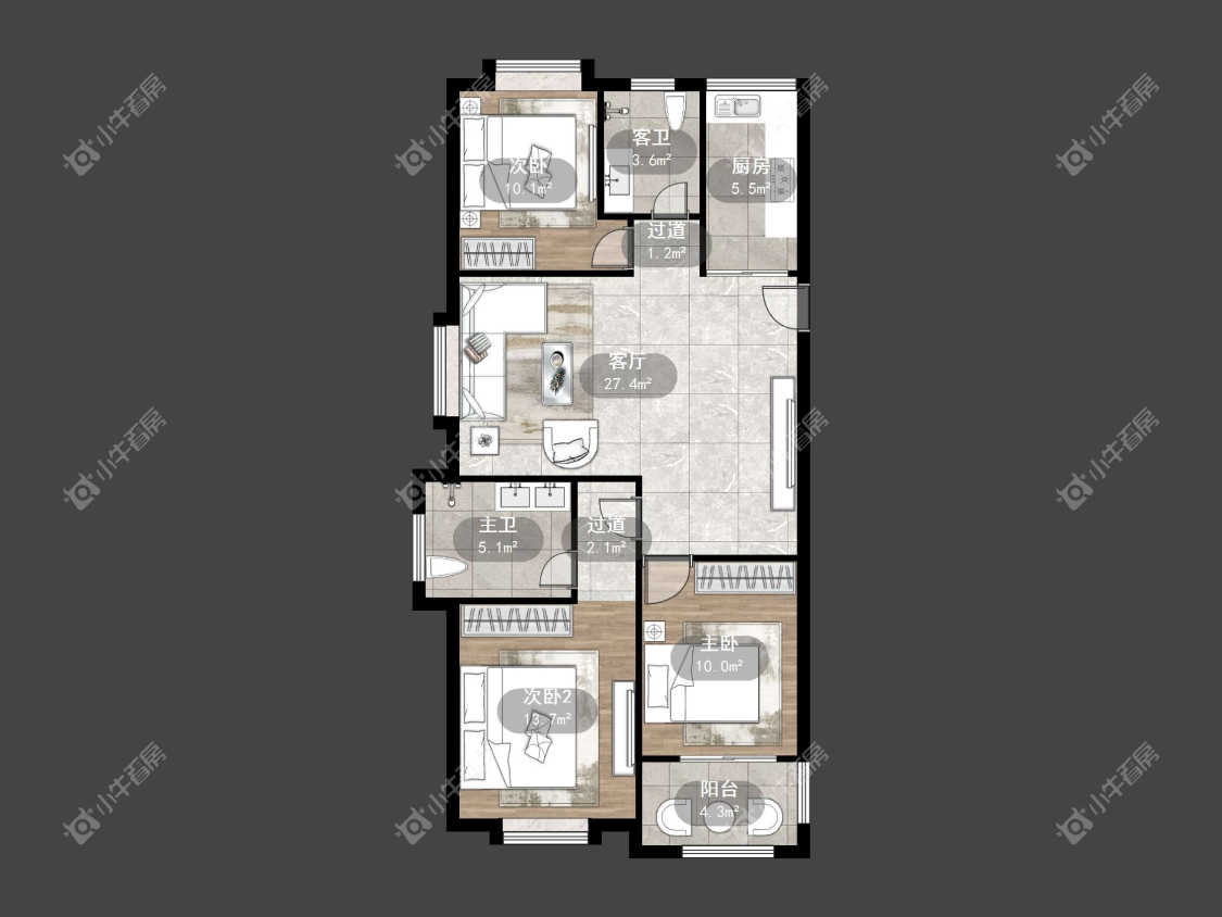 镇江荣城国际一期在售二手房源户型图_小牛看房
