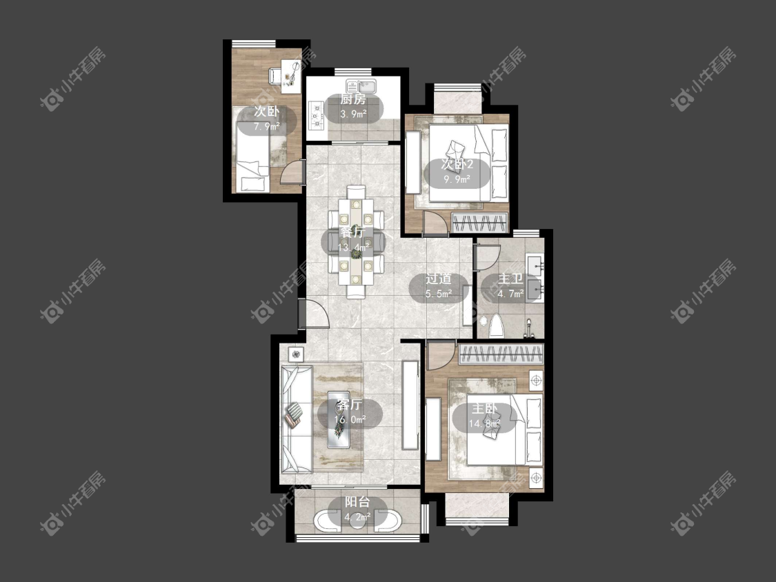 镇江锦尚名都在售二手房源户型图_小牛看房