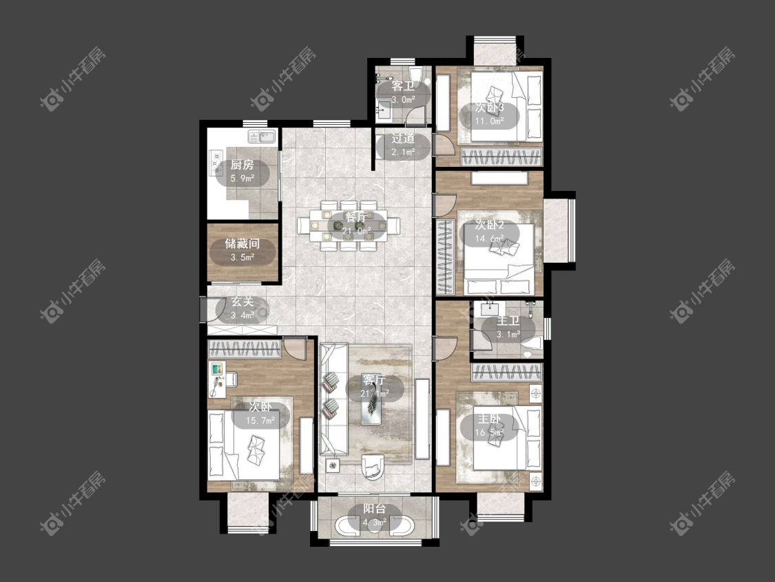 镇江南门花园在售二手房源户型图_小牛看房
