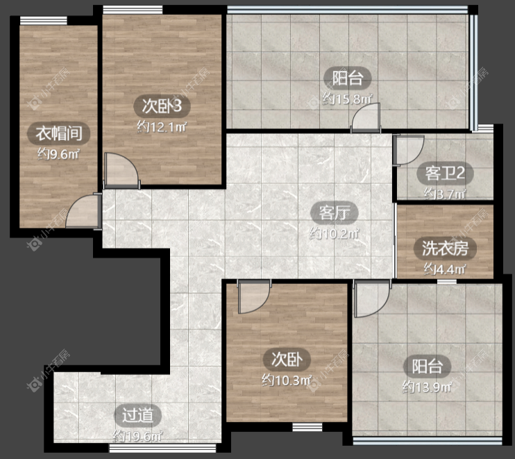 镇江天波城在售二手房源户型图_小牛看房