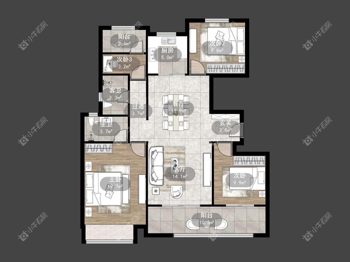 镇江中海时代都会在售二手房源户型图_小牛看房