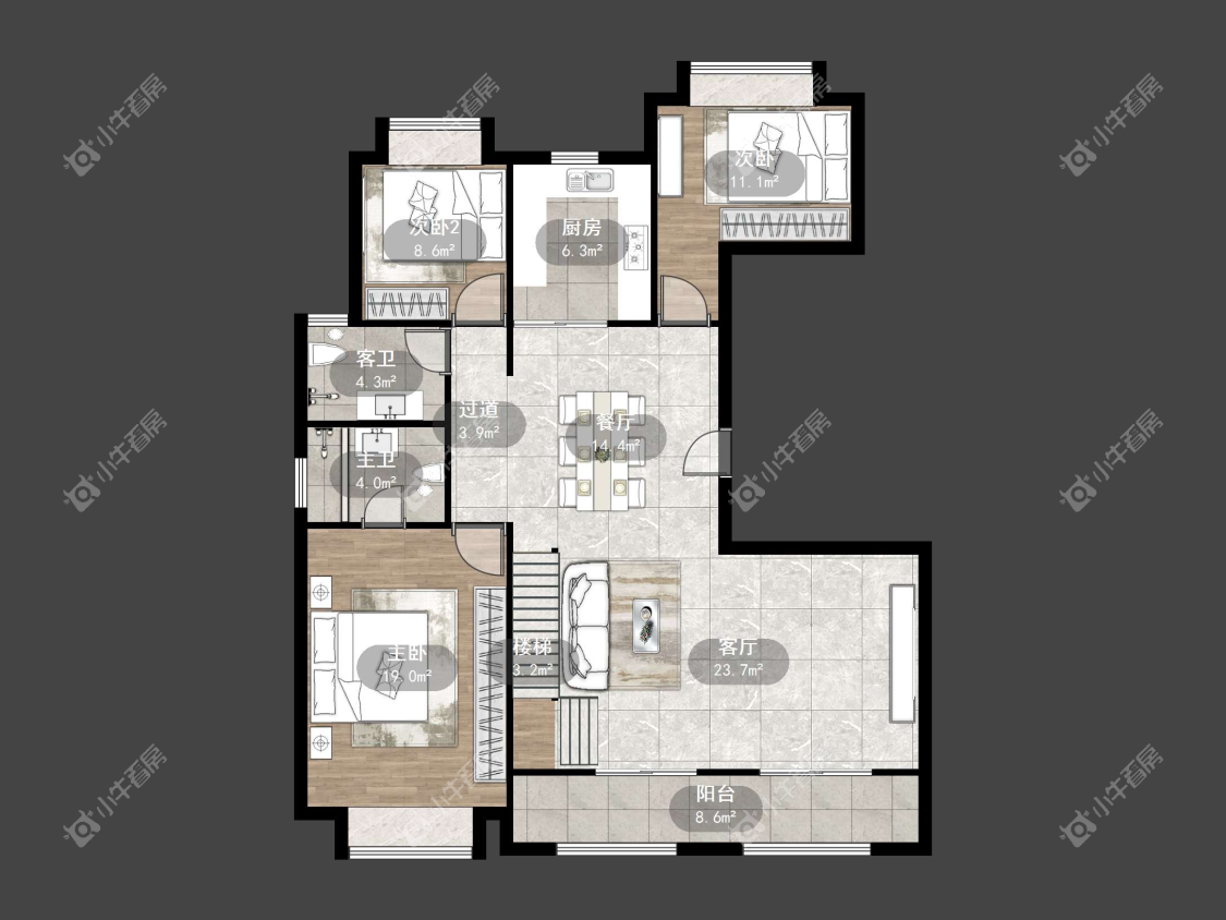 镇江红星天铂在售二手房源户型图_小牛看房