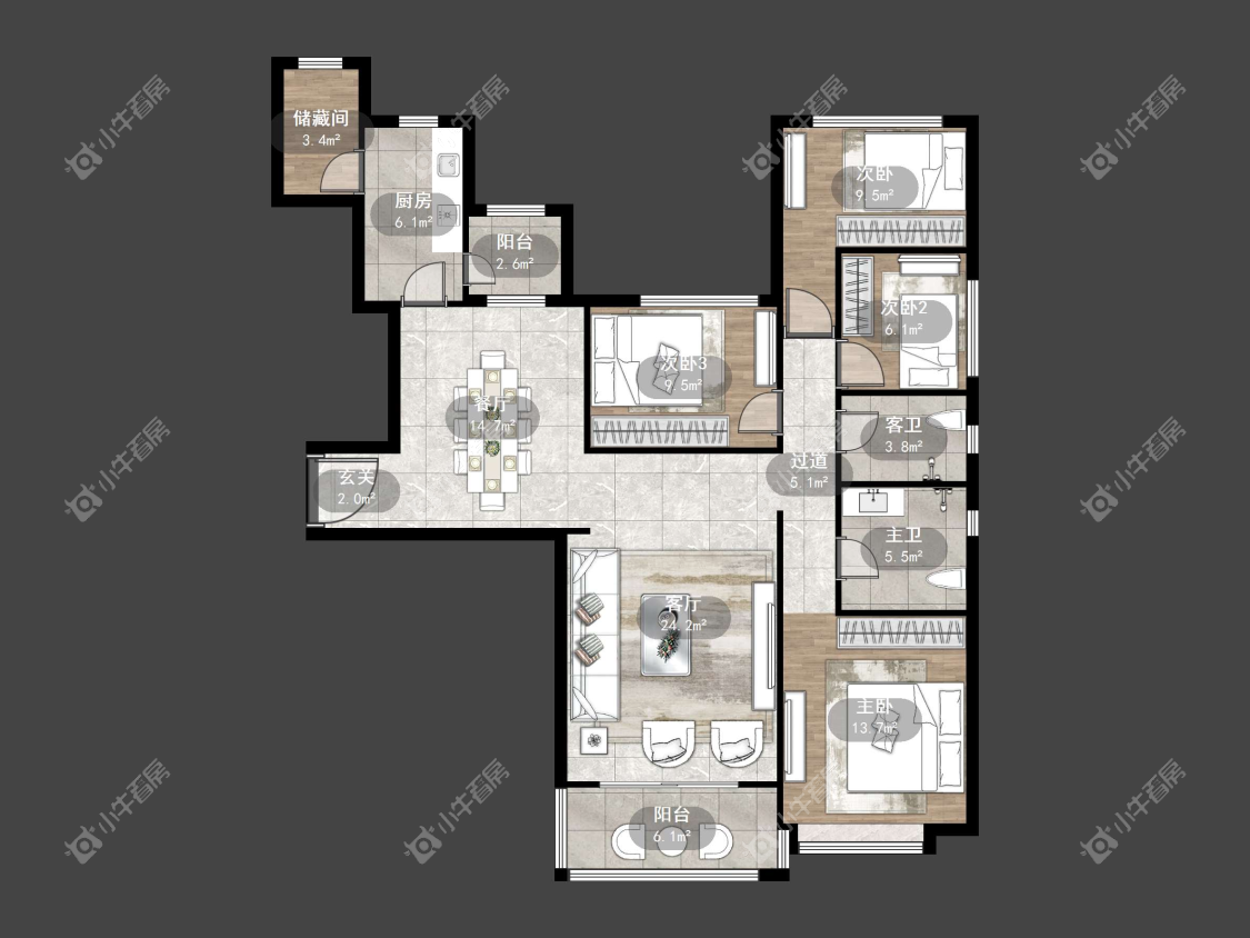 镇江恒大城在售二手房源户型图_小牛看房