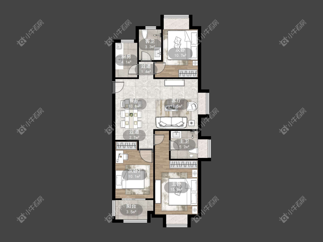 镇江荣城国际一期在售二手房源户型图_小牛看房