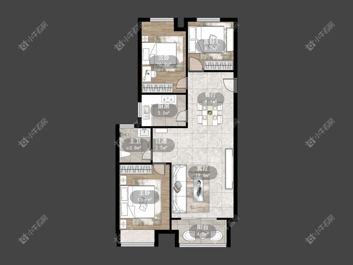 镇江华都幸福里在售二手房源户型图_小牛看房