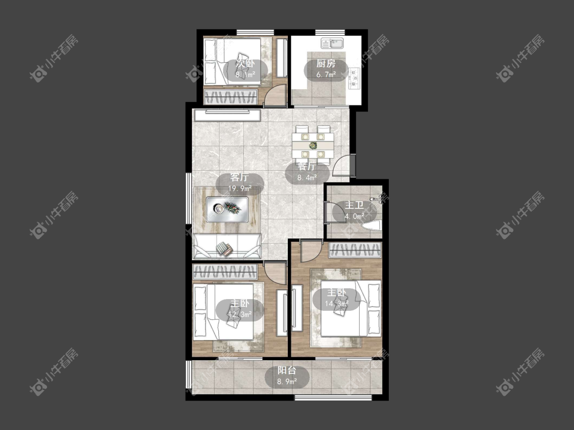 镇江千禧花园在售二手房源户型图_小牛看房