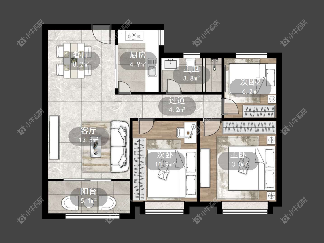 镇江中南君悦府中南一期在售二手房源户型图_小牛看房