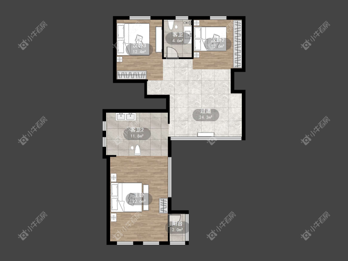 镇江天波城在售二手房源户型图_小牛看房