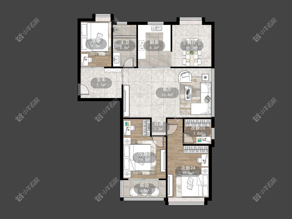 镇江南门花园在售二手房源户型图_小牛看房