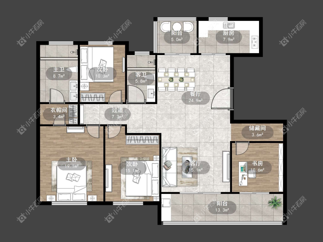 镇江中南熙悦城中南二期在售二手房源户型图_小牛看房