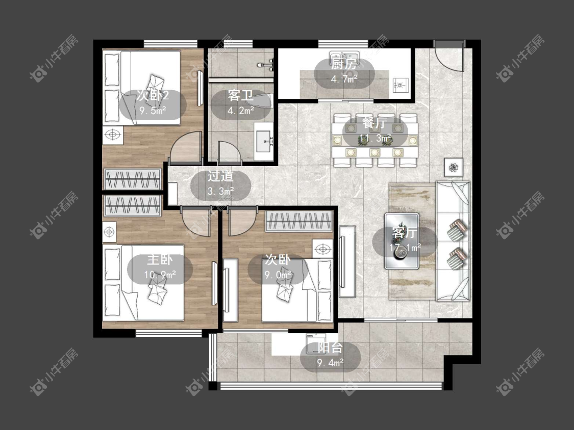 镇江荣城国际（中央公馆）在售二手房源户型图_小牛看房