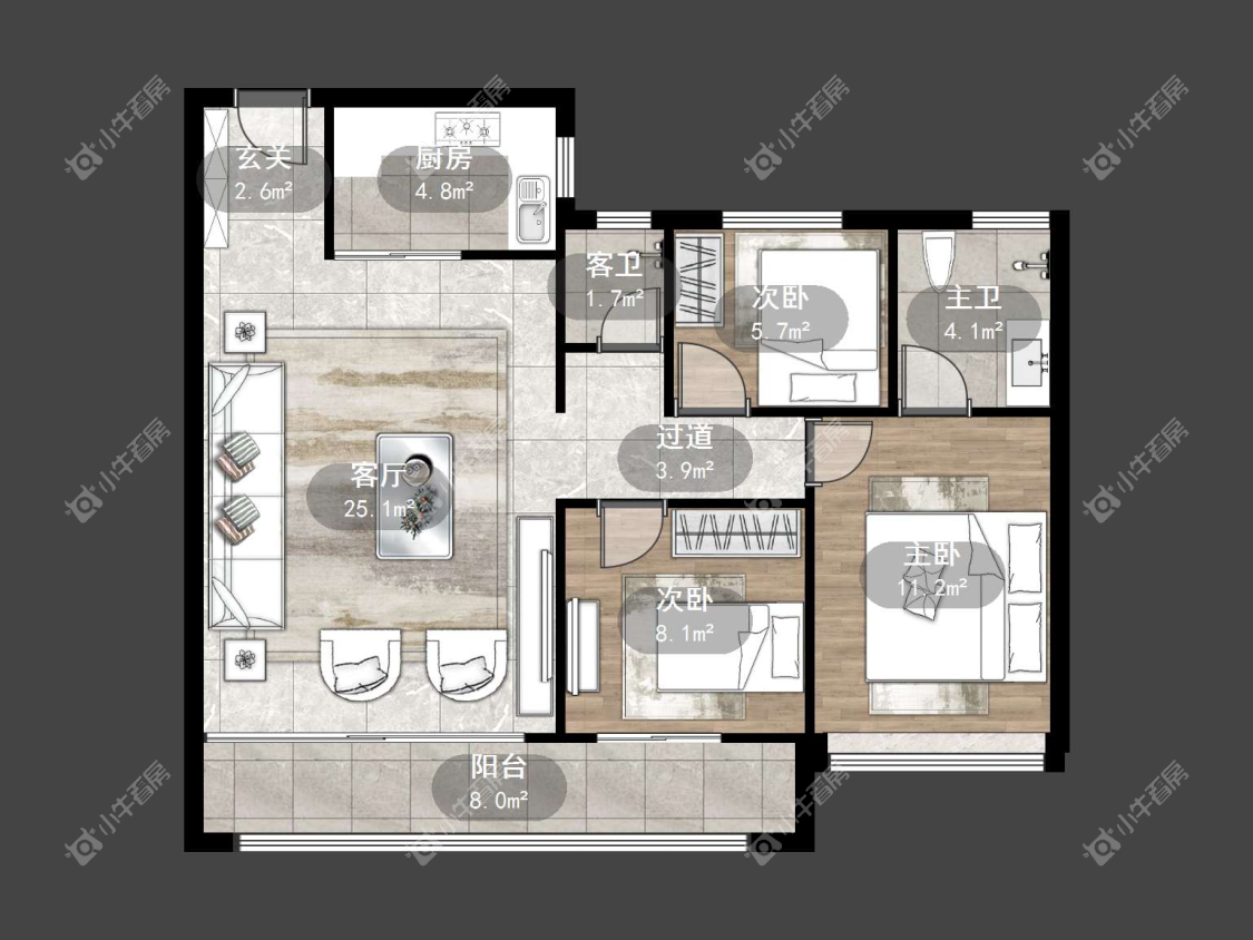 镇江远洋心里在售二手房源户型图_小牛看房