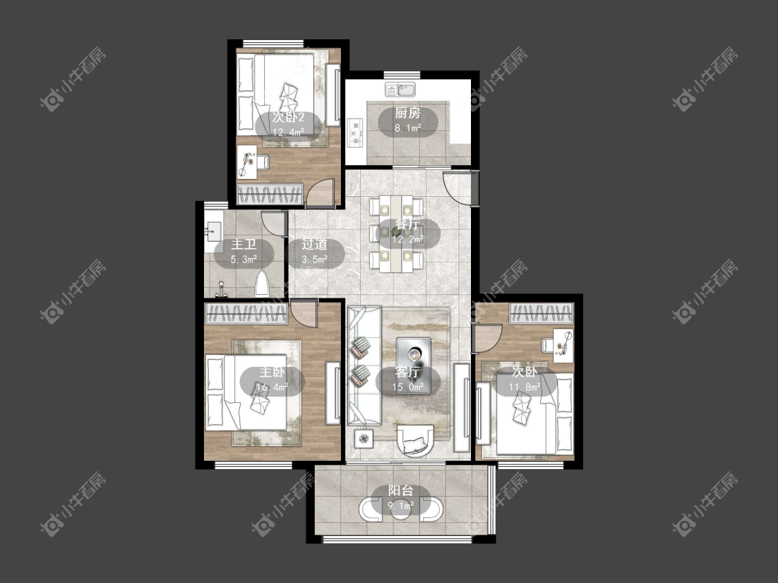 镇江凤凰郡在售二手房源户型图_小牛看房