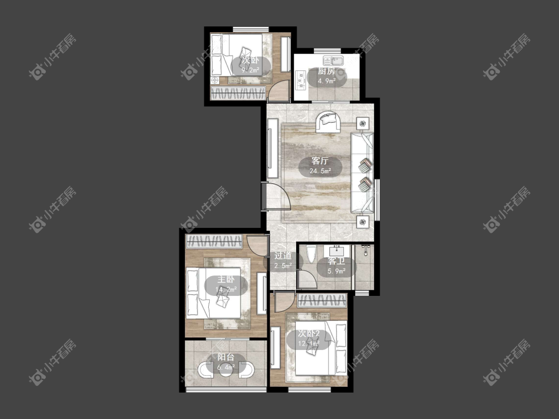 镇江天怡南郡在售二手房源户型图_小牛看房