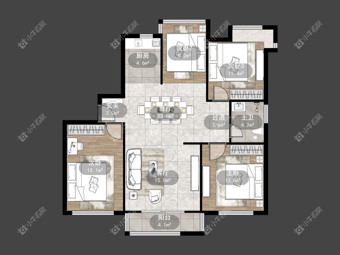 镇江澳都花城在售二手房源户型图_小牛看房