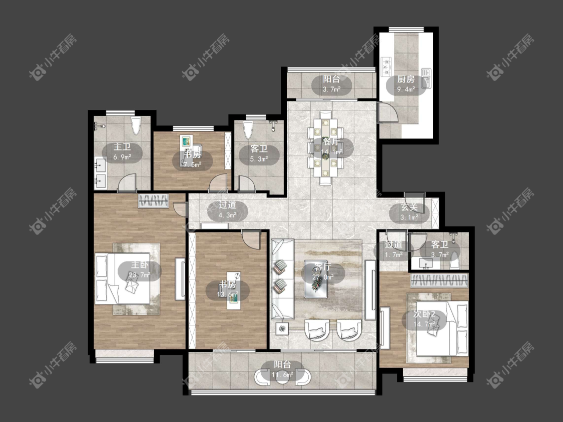 镇江吾悦华府金郡（丹阳）在售二手房源户型图_小牛看房