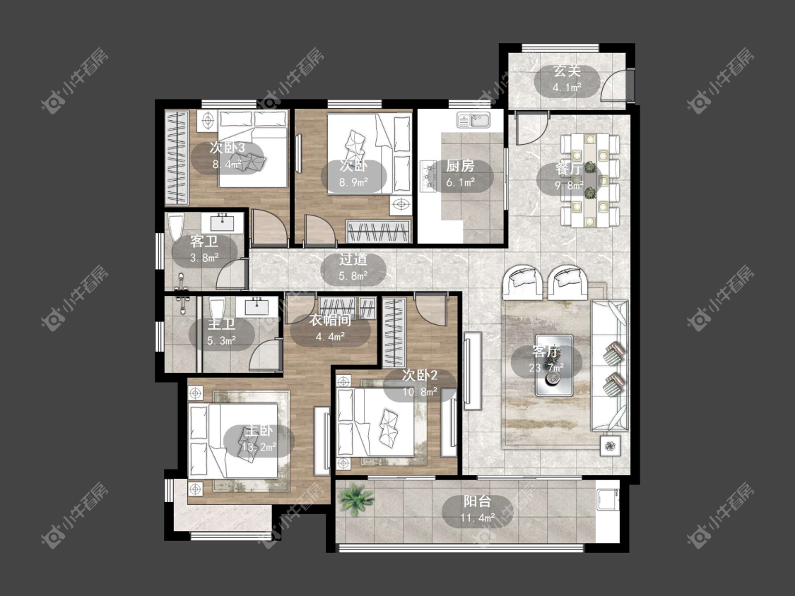 镇江中南熙悦城中南二期在售二手房源户型图_小牛看房