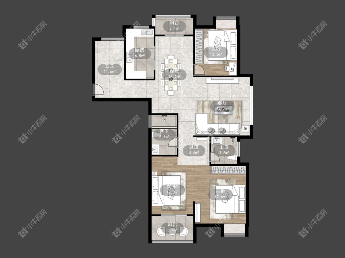 镇江国信宜和在售二手房源户型图_小牛看房
