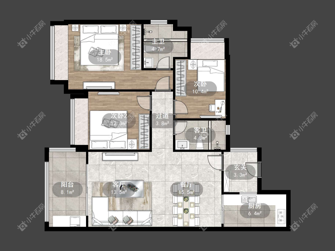 镇江恒大名都一期在售二手房源户型图_小牛看房